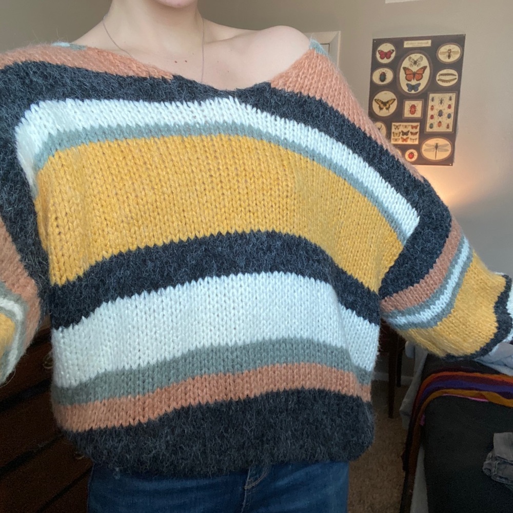 chunky off the shoulder sweater